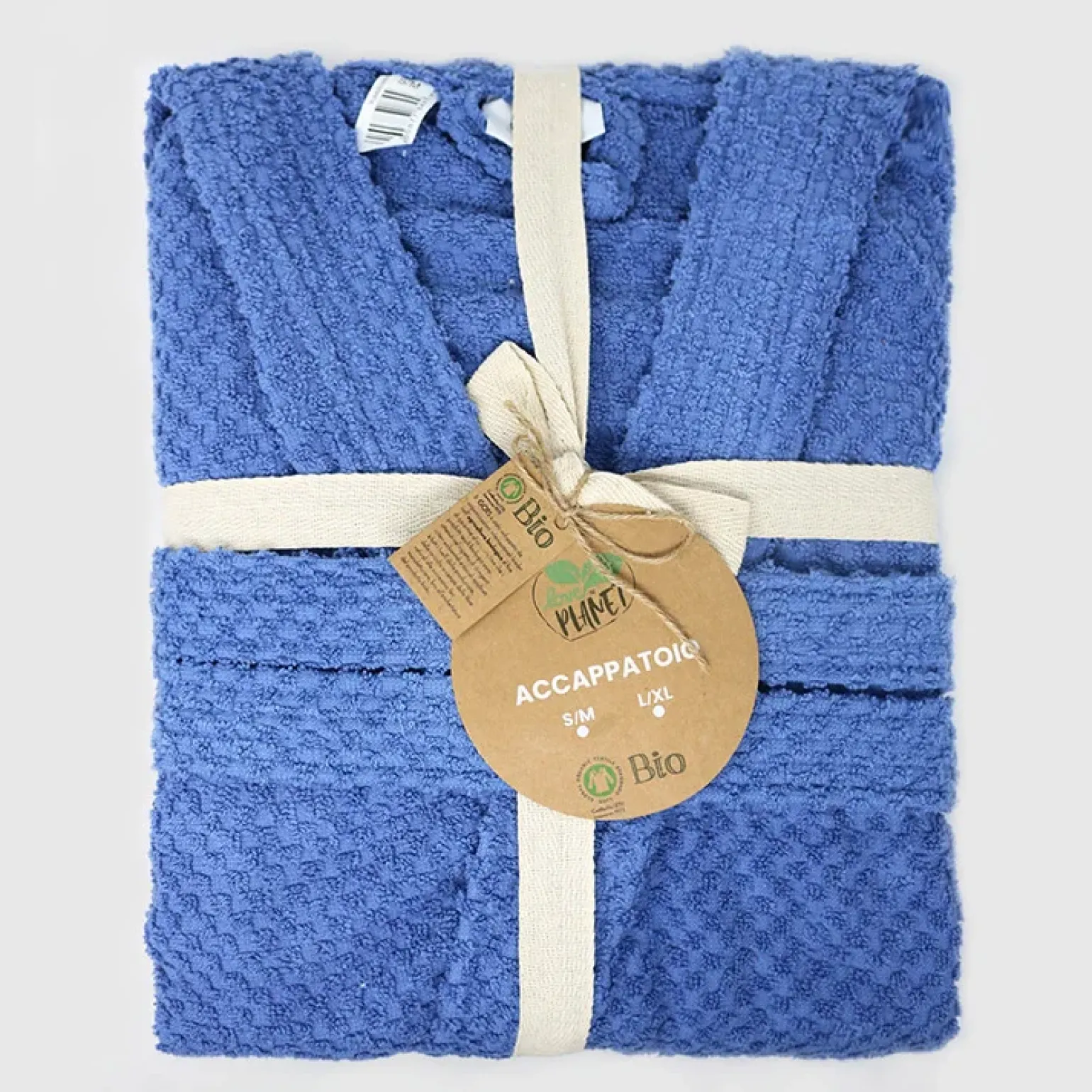 Accappatoio bagno in cotone taglia S/M blu Gobi