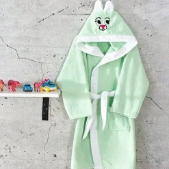 Accappatoio con cappuccio bambino taglia 5/6 anni verde Coniglio