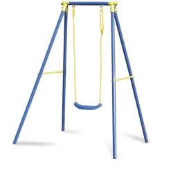 Altalena da giardino per bambini 1 posto 137x182cm acciaio Ludo