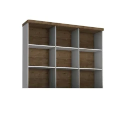 Alzata per credenza 130x111h cm 9 vani bianco frassinato rovere Provenza