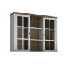 Alzata per credenza 130x111h cm 9 vani con vetrina bianco frassinato rovere Provenza