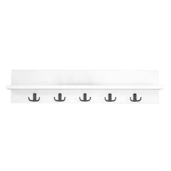 Appendiabiti da parete 80x18cm con mensola bianco Makira