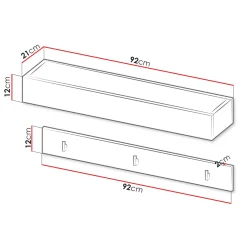 Appendiabiti da parete 92x12h cm grigio Accent