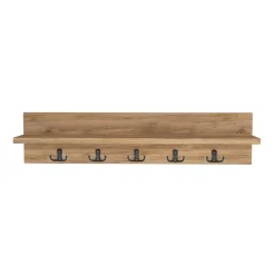 Appendiabiti da parete 80x18h cm con mensola rovere Makira