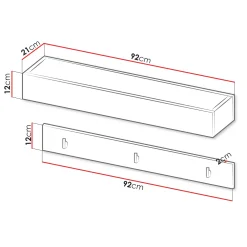Appendiabiti da parete 92x12h cm bianco Accent