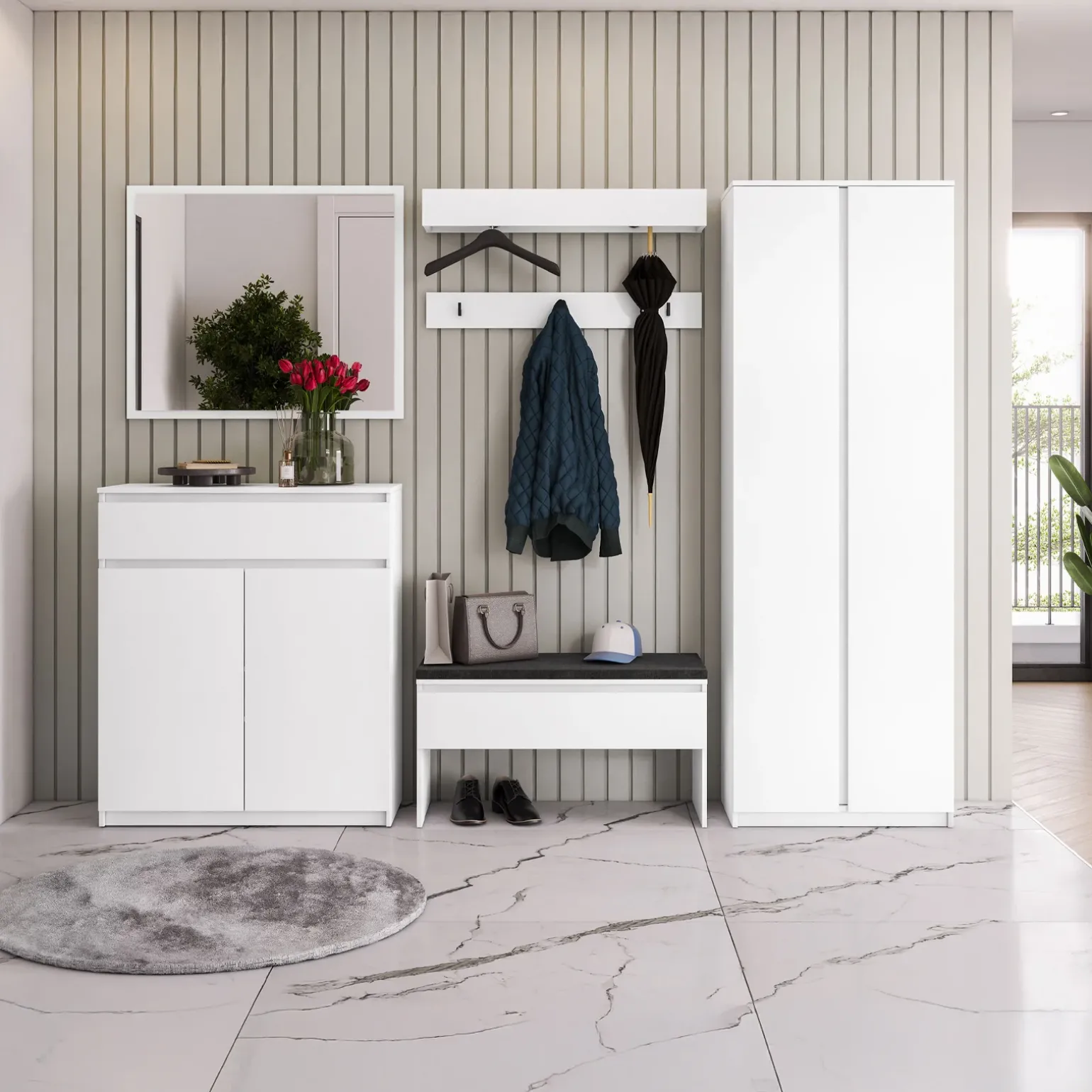 Appendiabiti da parete 92x12h cm bianco Accent