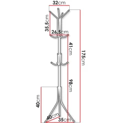 Appendiabiti da terra 35xh175 cm design moderno bianco Elena