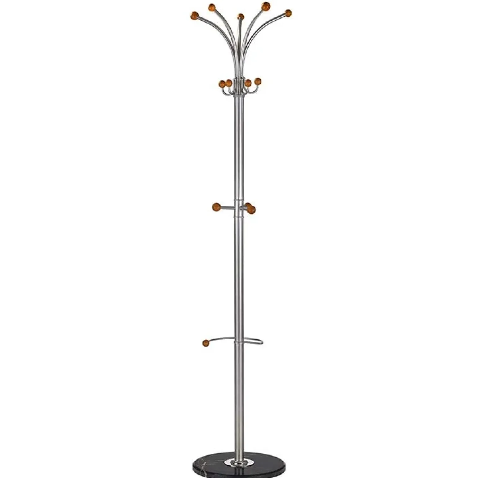 Appendiabiti 38x180h cm moderno in acciaio argento effetto marmo nero Mozu