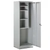 Armadietto 1 anta con ripiani multiuso 62x180cm in metallo grigio Leg