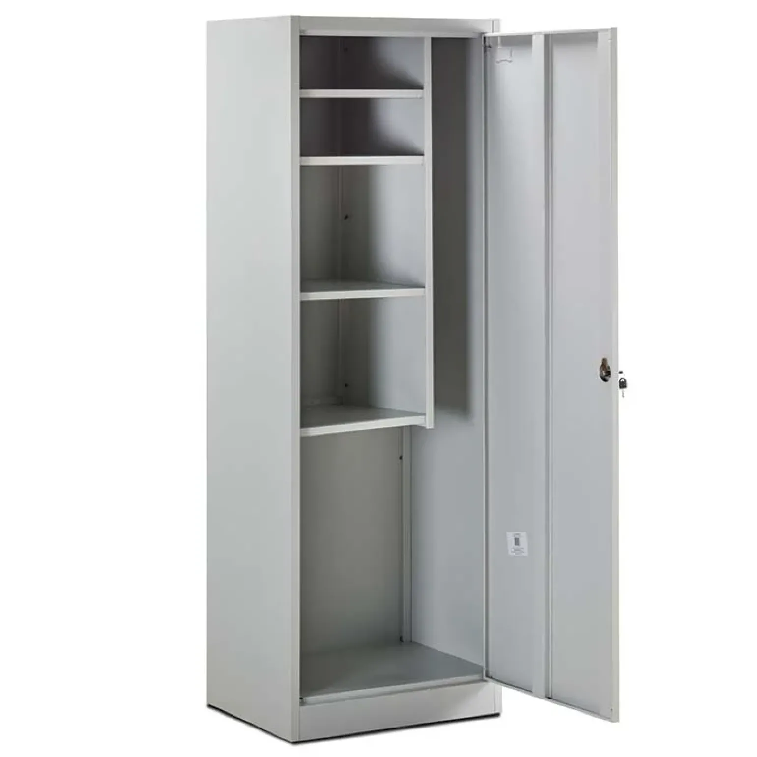 Armadietto 1 anta con ripiani multiuso 62x180cm in metallo grigio Leg