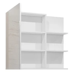 Armadietto bagno con specchio 78x71h cm 1 anta 3 mensole bianco lucido Linda