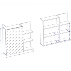 Armadietto bagno con specchio 78x71h cm 1 anta 3 mensole tortora Linda