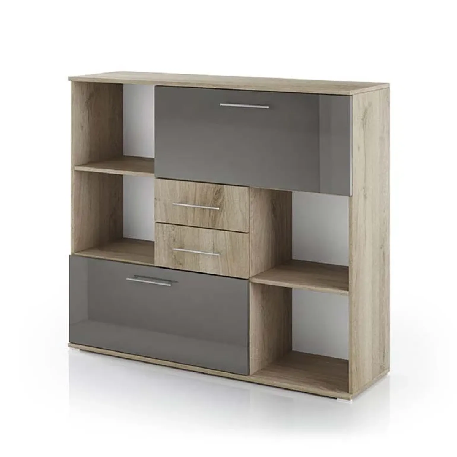 Armadietto ufficio 120x106h cm rovere antracite lucido Time V