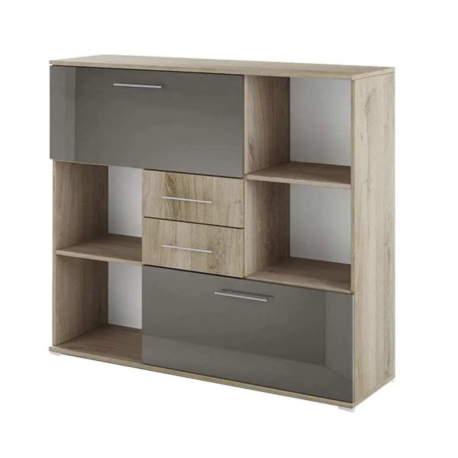 Armadietto ufficio 120x106h cm rovere antracite lucido Time V