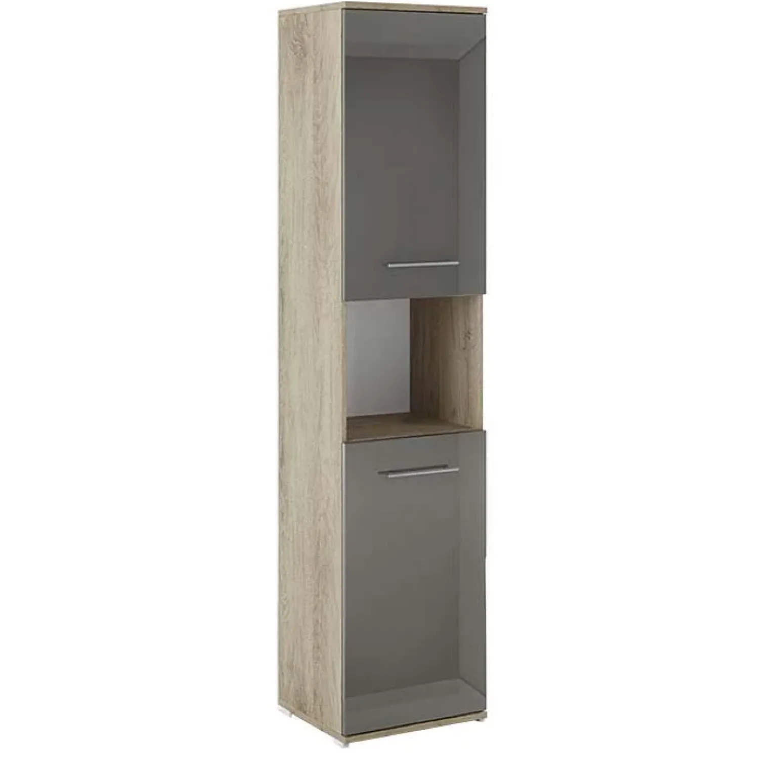 Armadio colonna ufficio 40x176h cm 2 ante rovere antracite lucido Time T