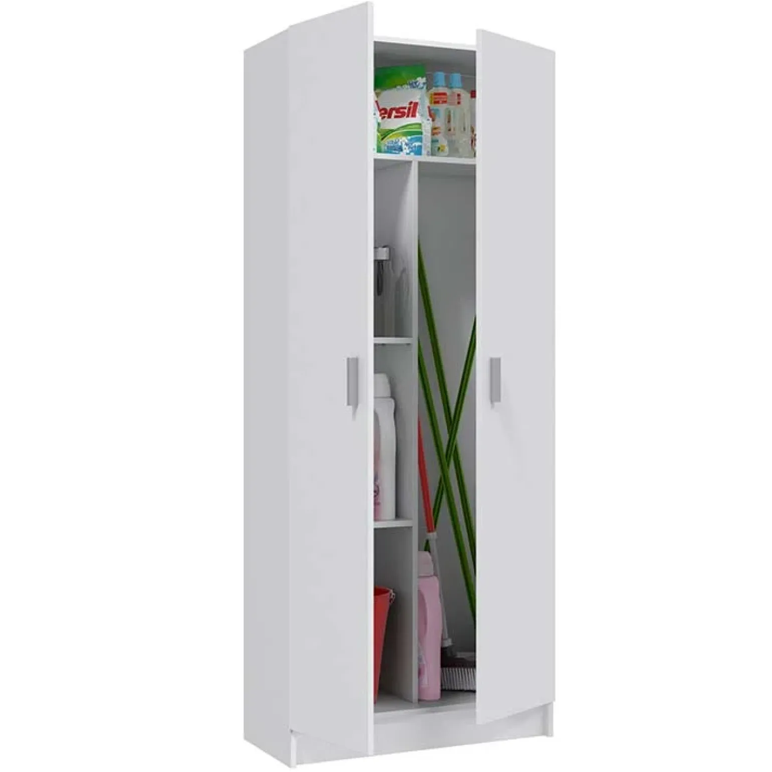 Armadio ingresso 73x180h cm 2 ante battenti multiuso bianco opaco Corie