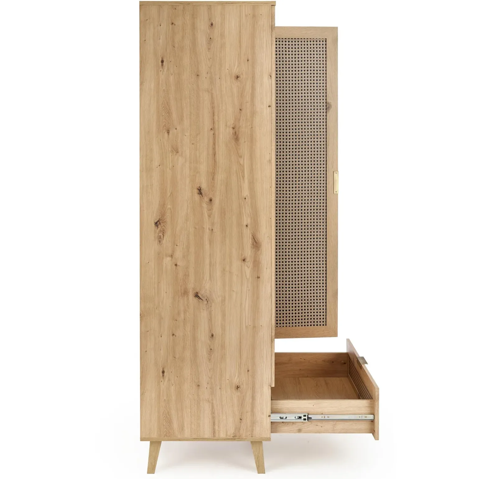 Armadio multiuso 80x200h cm 2 ante 1 cassetto moderno rovere Sombra