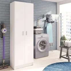 Armadio scarpiera 59x180h cm 2 ante battenti bianco opaco Easy