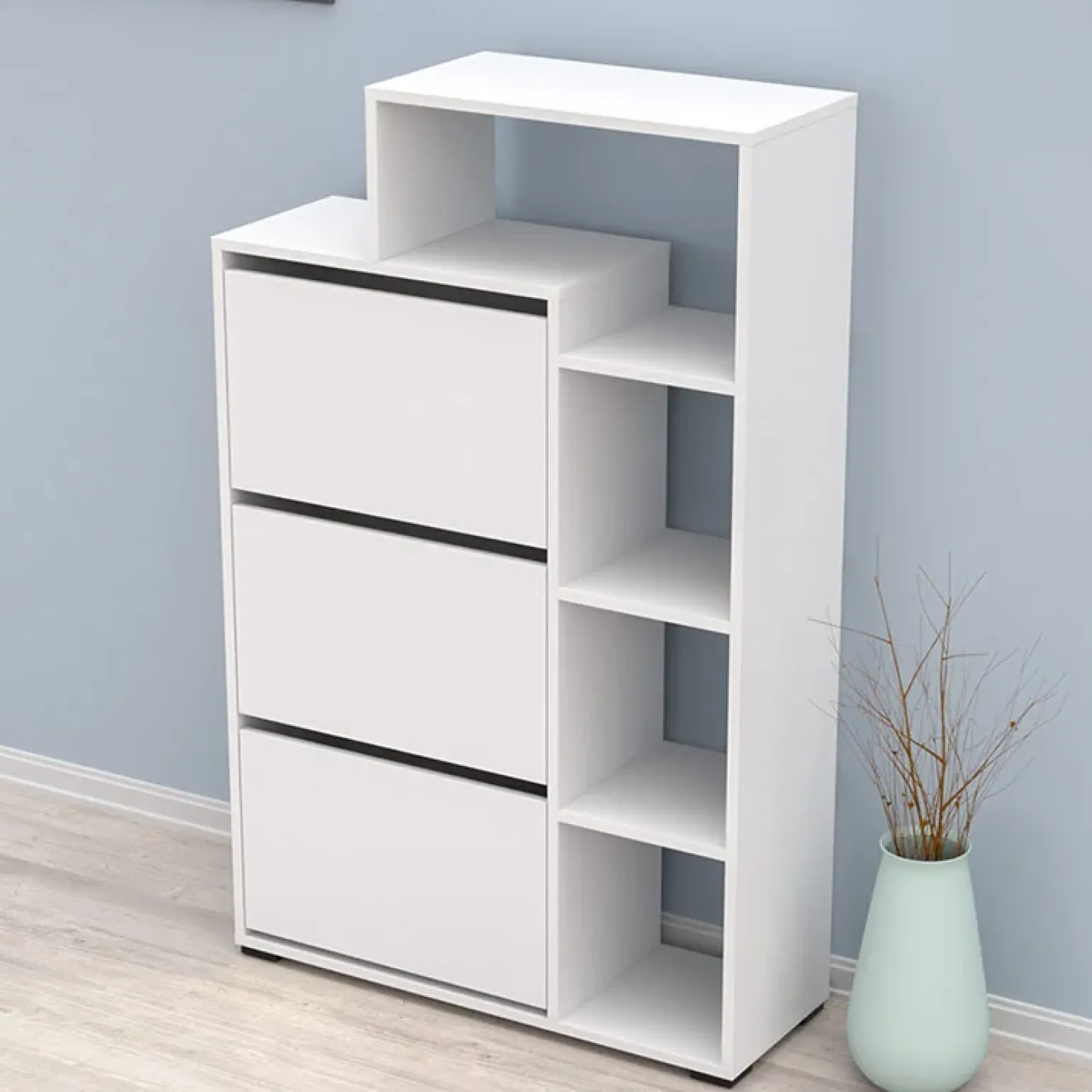 Armadio scarpiera 90x143h cm bianco opaco Connie