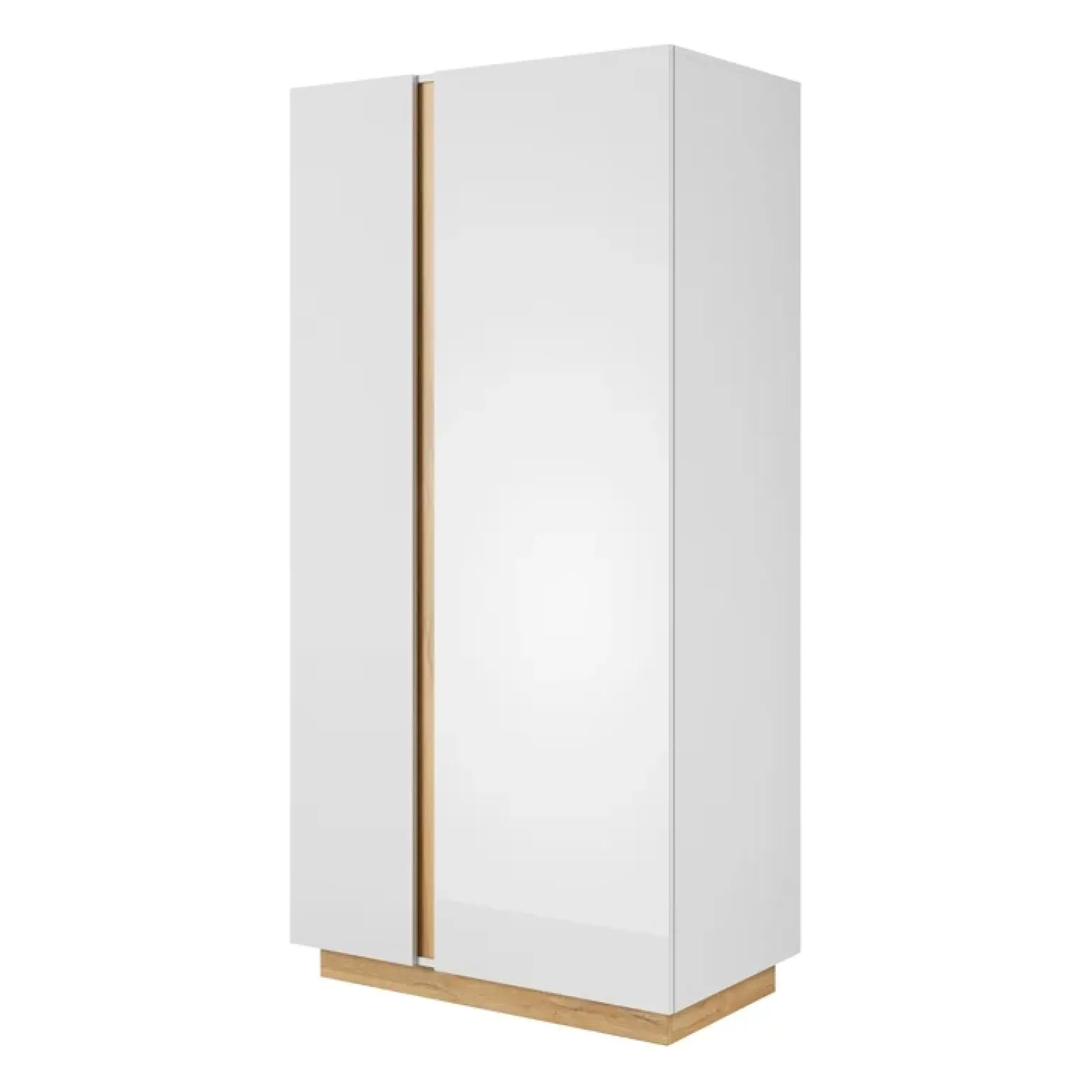 Armadio soggiorno 97x194h cm 2 ante bianco lucido rovere Noa Gihome®