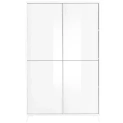 Armadio soggiorno 104x174h cm 4 ante moderno bianco lucido Tosca