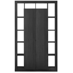 Armadio soggiorno 134x217h cm 2 ante moderno nero frassinato Trilogy