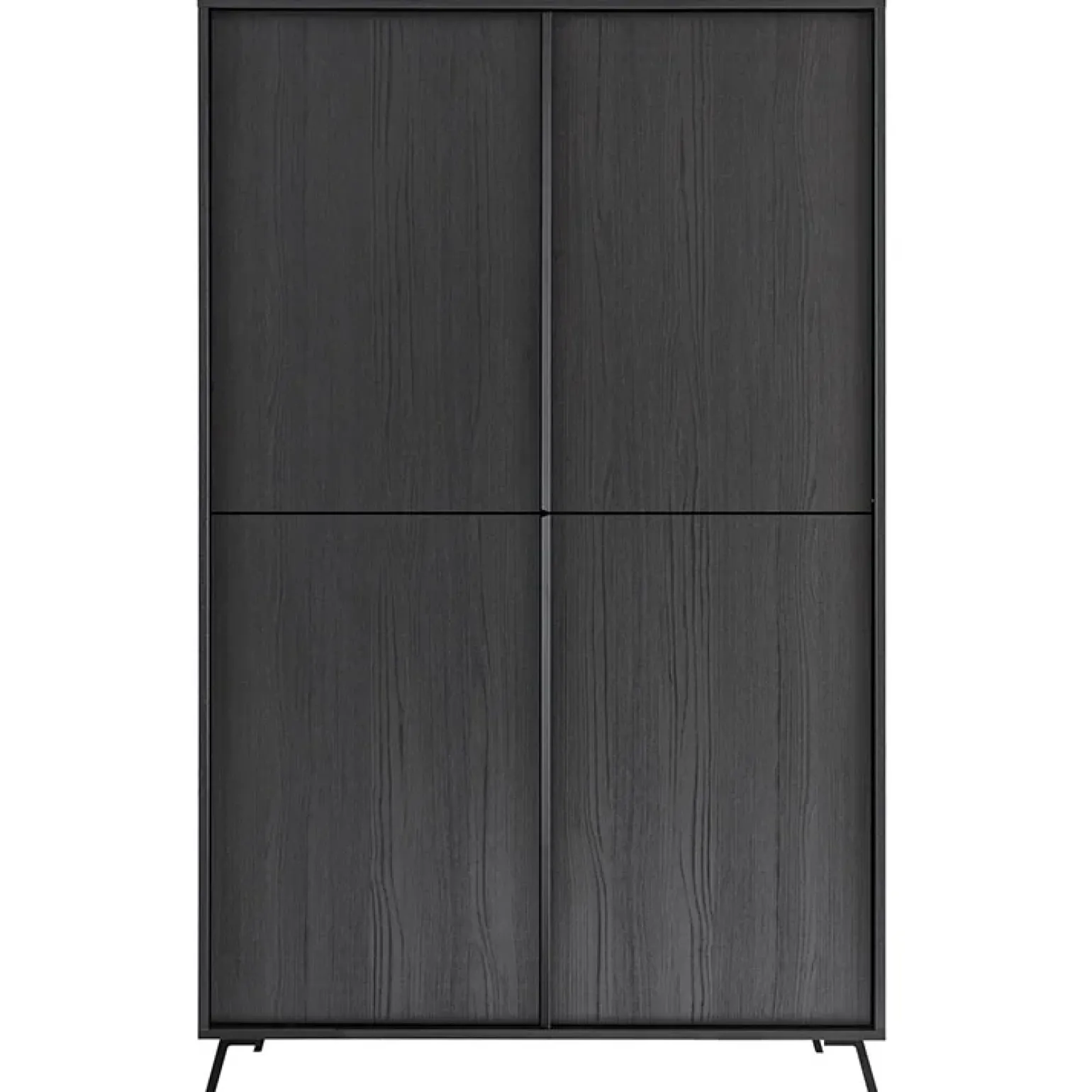 Armadio soggiorno 104x174h cm 4 ante moderna nero frassinato Tosca