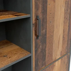 Armadio soggiorno 120x150h cm 3 ante stile soft rovere scuro nero Urbania