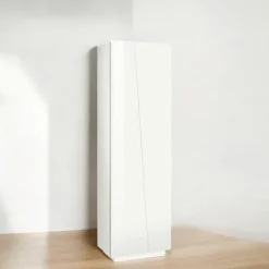 Armadio soggiorno 60x200h cm moderno bianco lucido Candia Gihome®