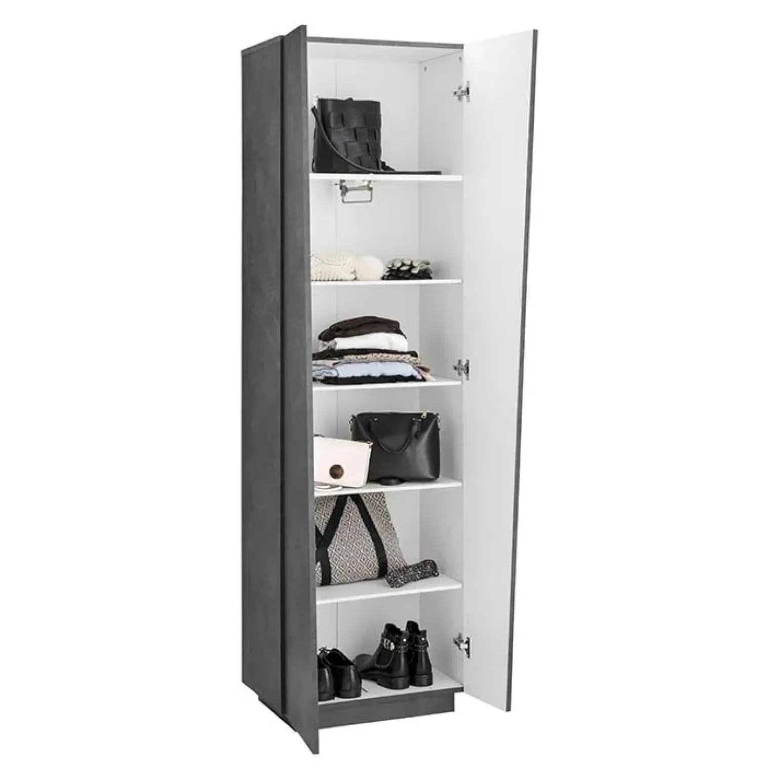 Armadio soggiorno 60x200h cm moderno 2 ante ossido Candia Gihome®