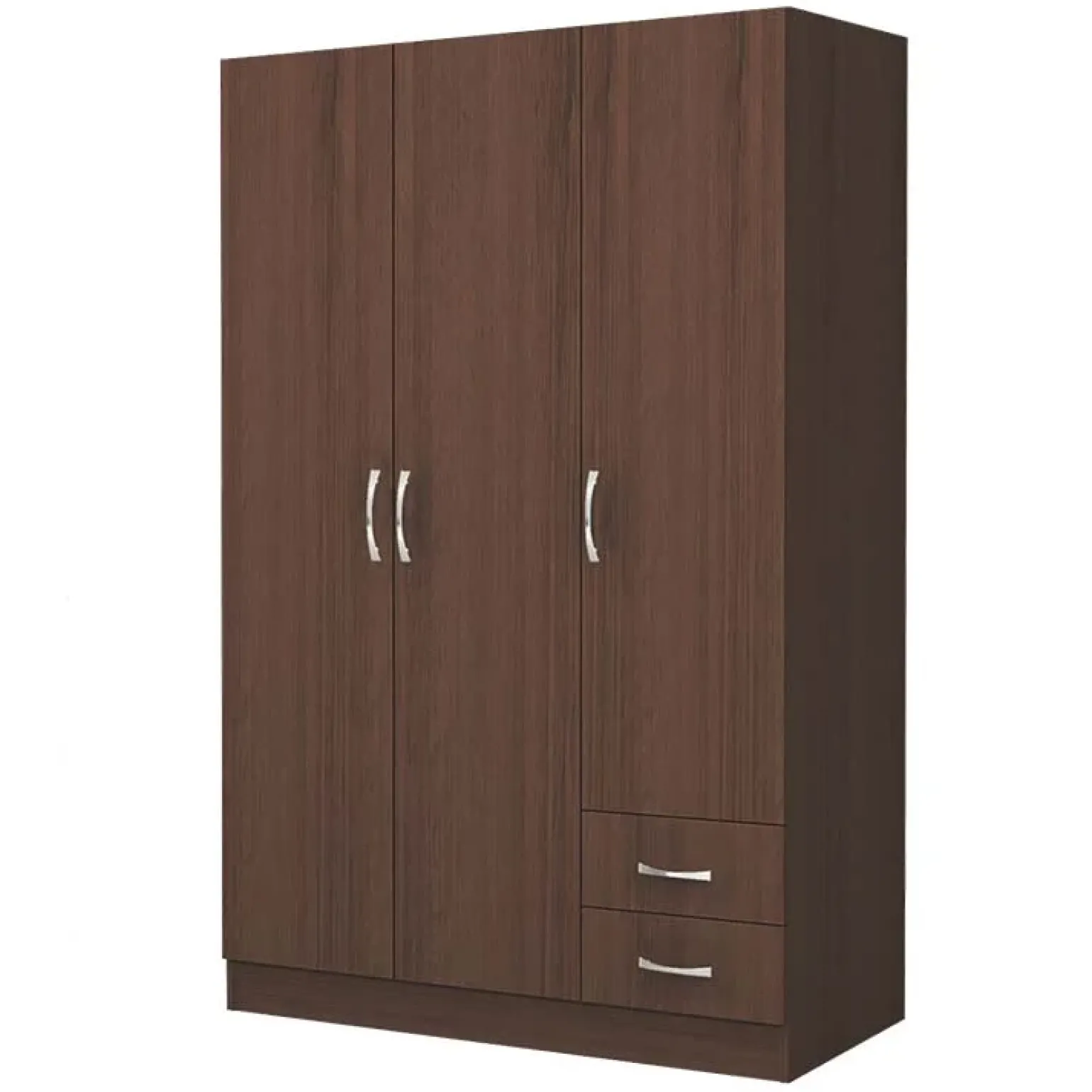 Armadio 120x181h cm 3 ante 2 cassetti moderno wengè Tropea