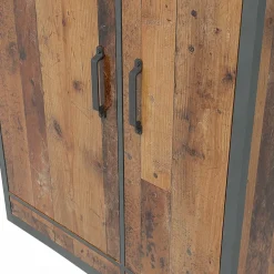 Armadio 90x201h cm 2 ante 2 cassetti stile soft rovere scuro nero Urbania