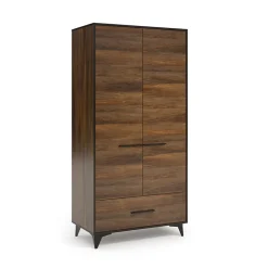 Armadio 91x185h cm 2 ante 1 cassetto noce Line