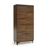 Armadio 91x185h cm 4 ante 5 ripiani noce Line