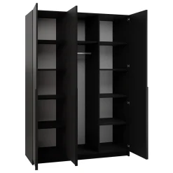 Armadio 150x215h cm 3 ante 3 specchi moderno nero Glammy 3