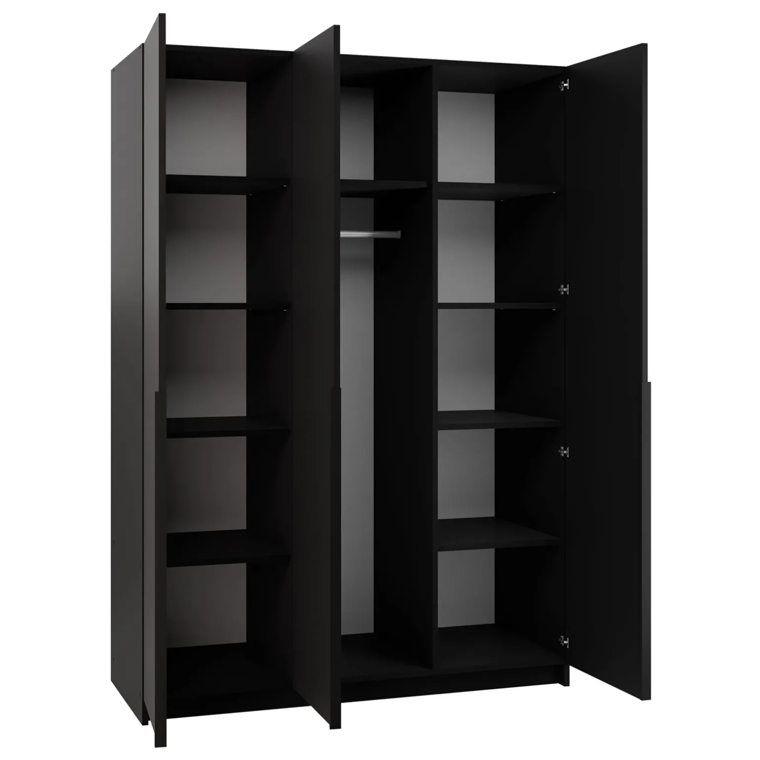 Armadio 150x215h cm 3 ante 1 specchio moderno nero Glammy 3
