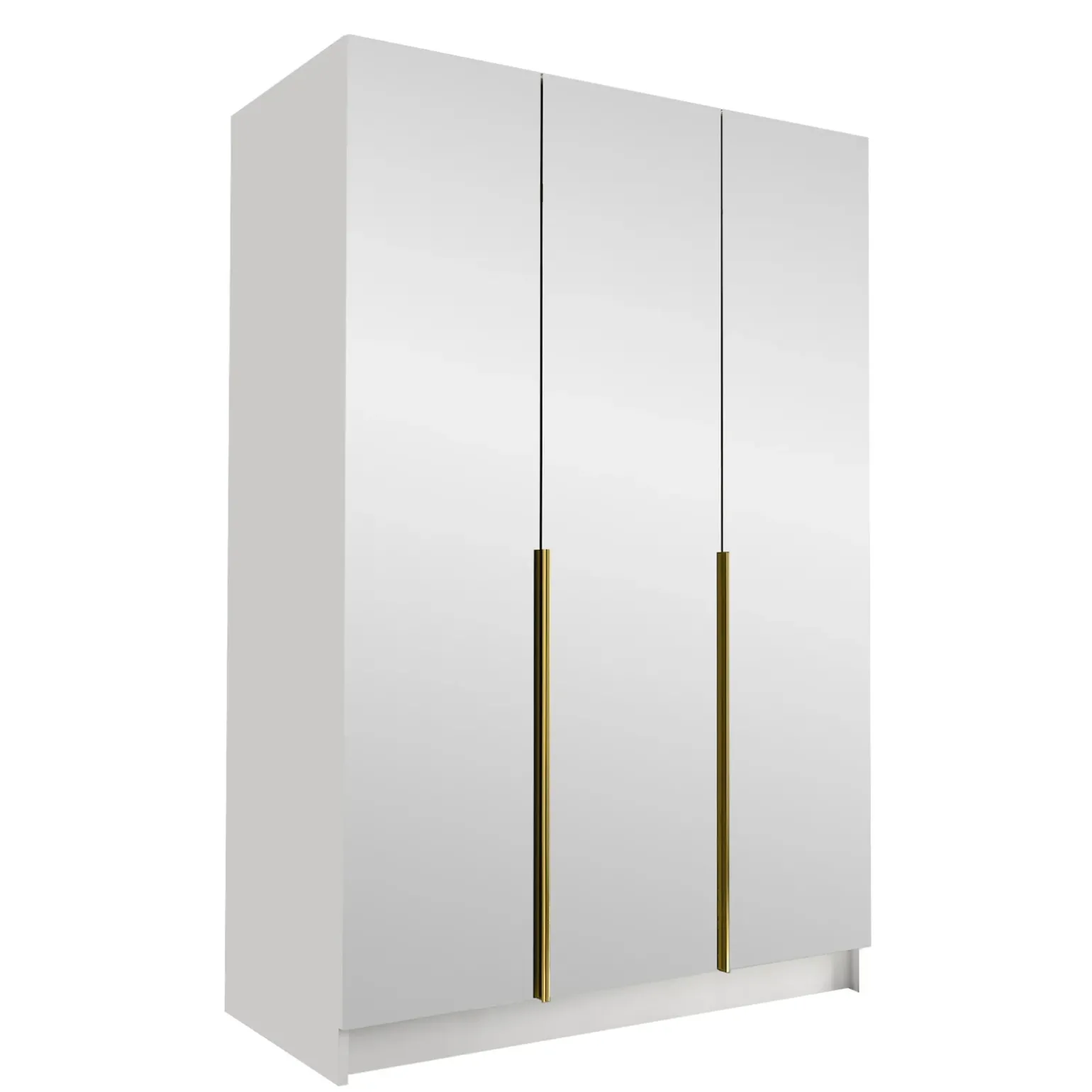 Armadio 150x215h cm 3 ante 3 specchi moderno bianco oro Glammy 3