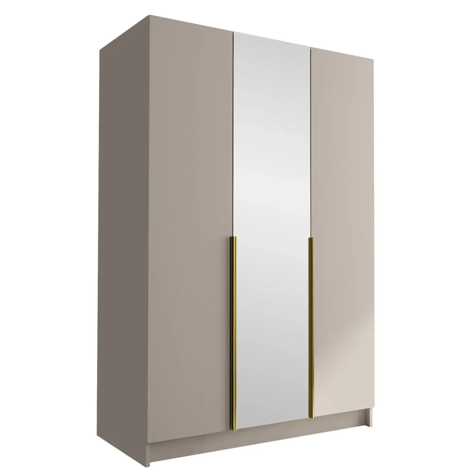 Armadio 150x215h cm 3 ante 1 specchio moderno beige oro Glammy 3