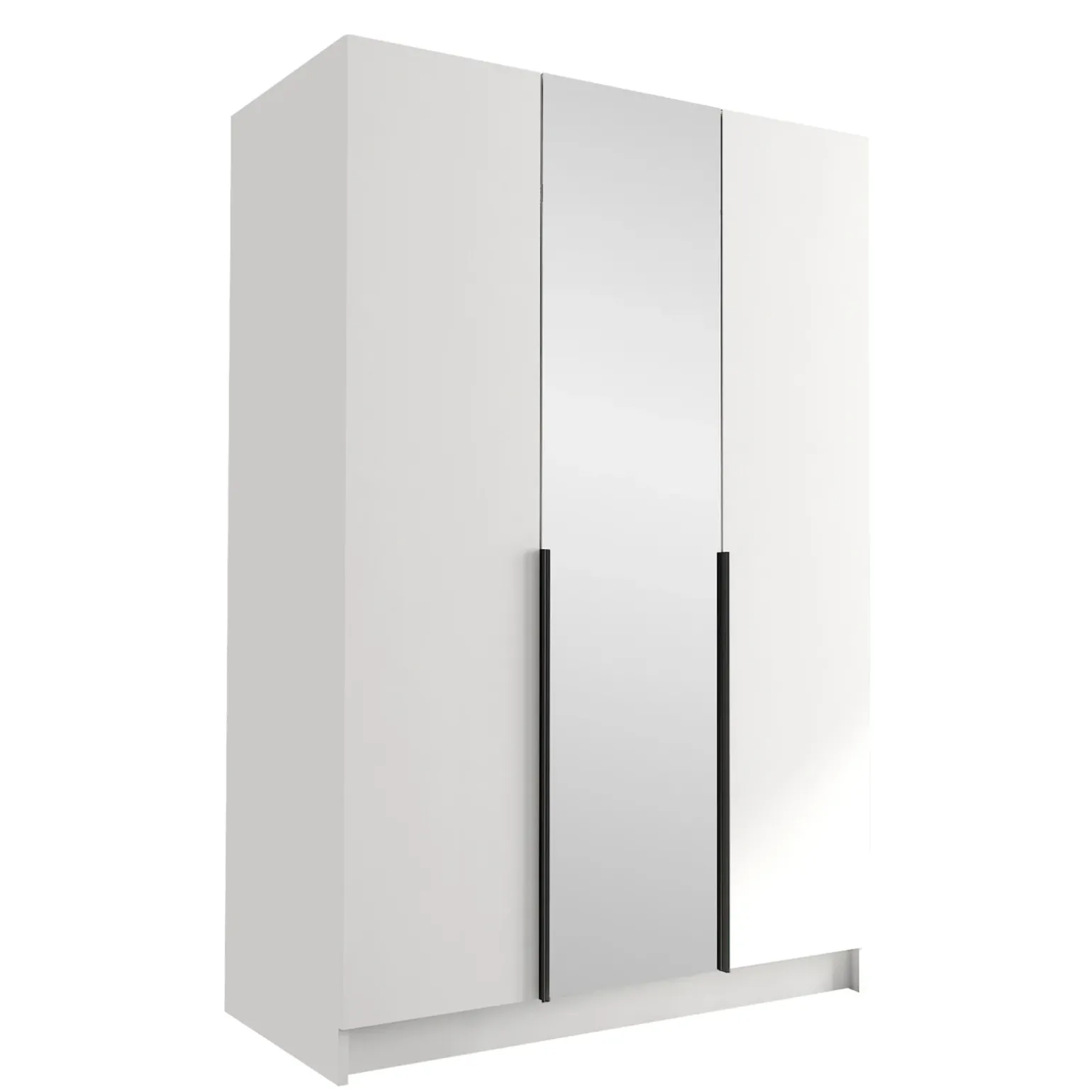 Armadio 150x215h cm 3 ante 1 specchio moderno bianco nero Glammy 3