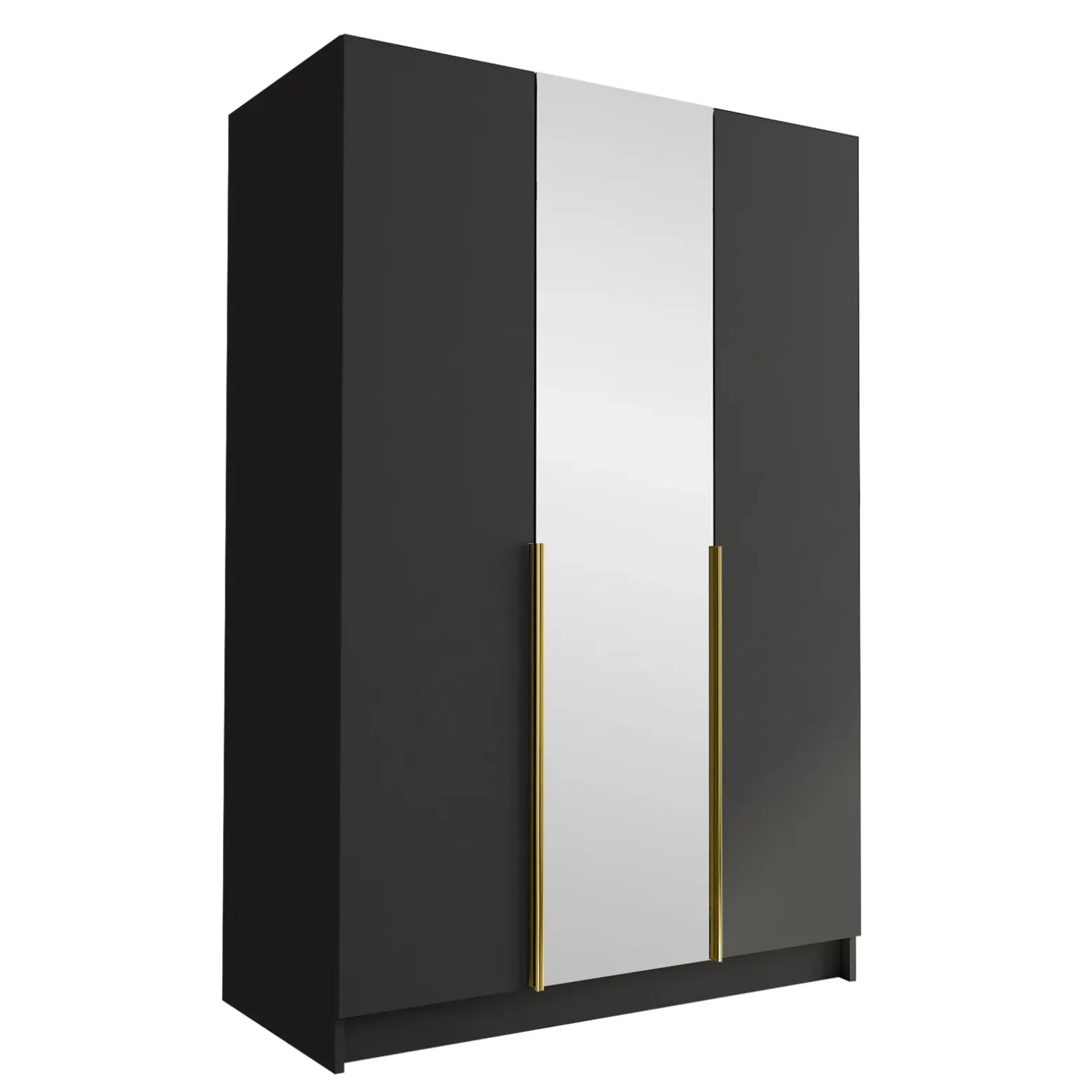 Armadio 150x215h cm 3 ante 1 specchio moderno nero oro Glammy 3