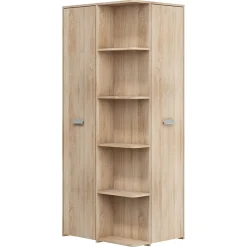 Armadio 83x190h cm 2 ante ad angolo con ripiani rovere sonoma Kent Gihome®