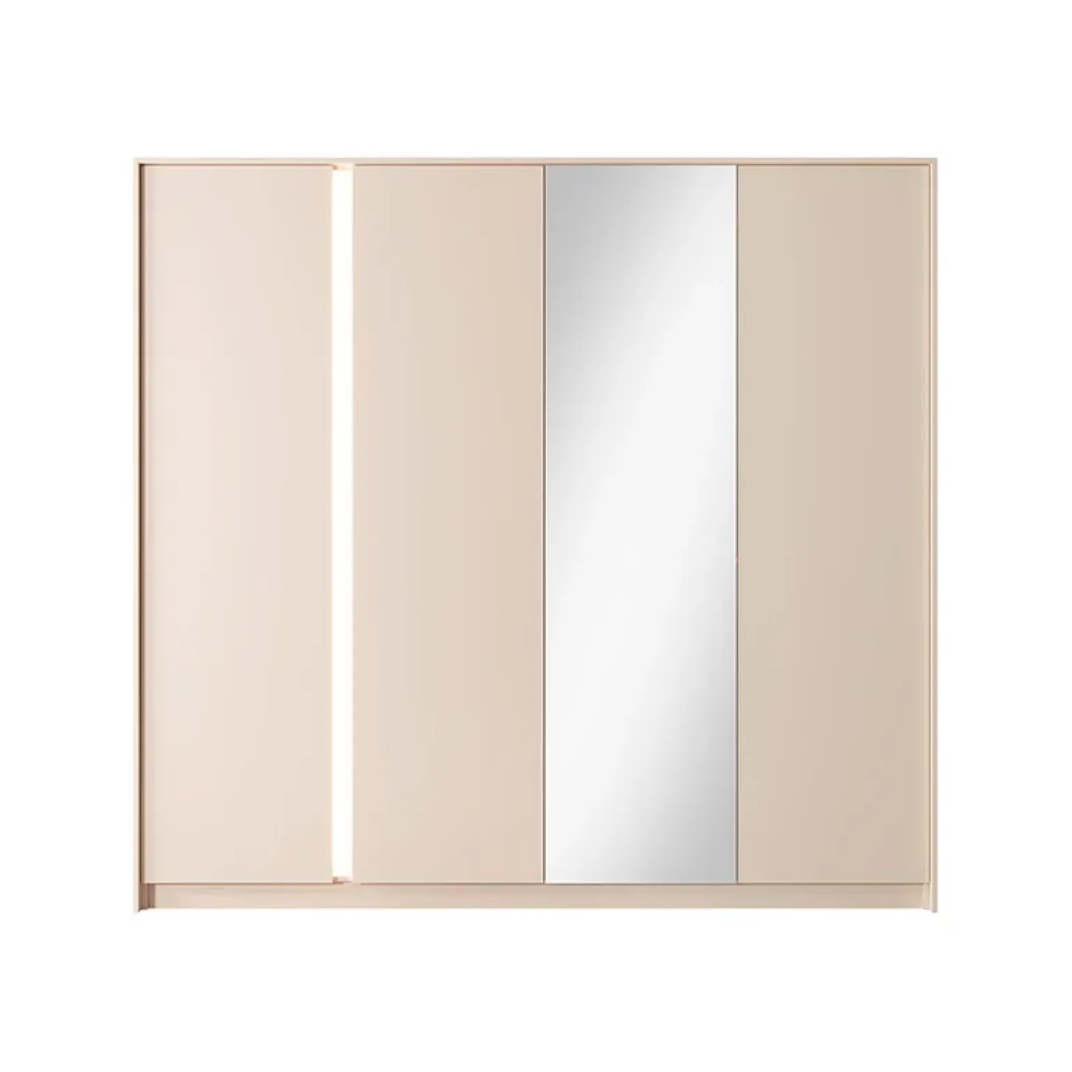 Armadio 224x210h cm 4 ante battenti con specchio moderno beige Jolly