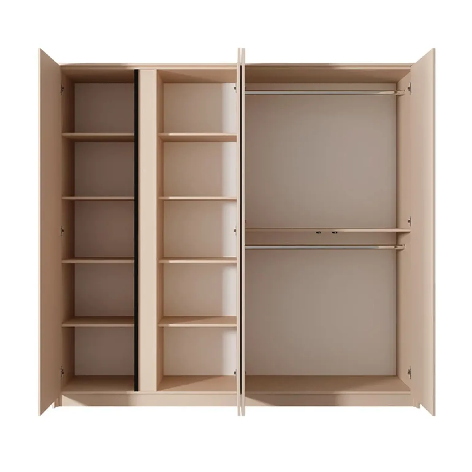 Armadio 224x210h cm 4 ante battenti con specchio moderno beige Jolly