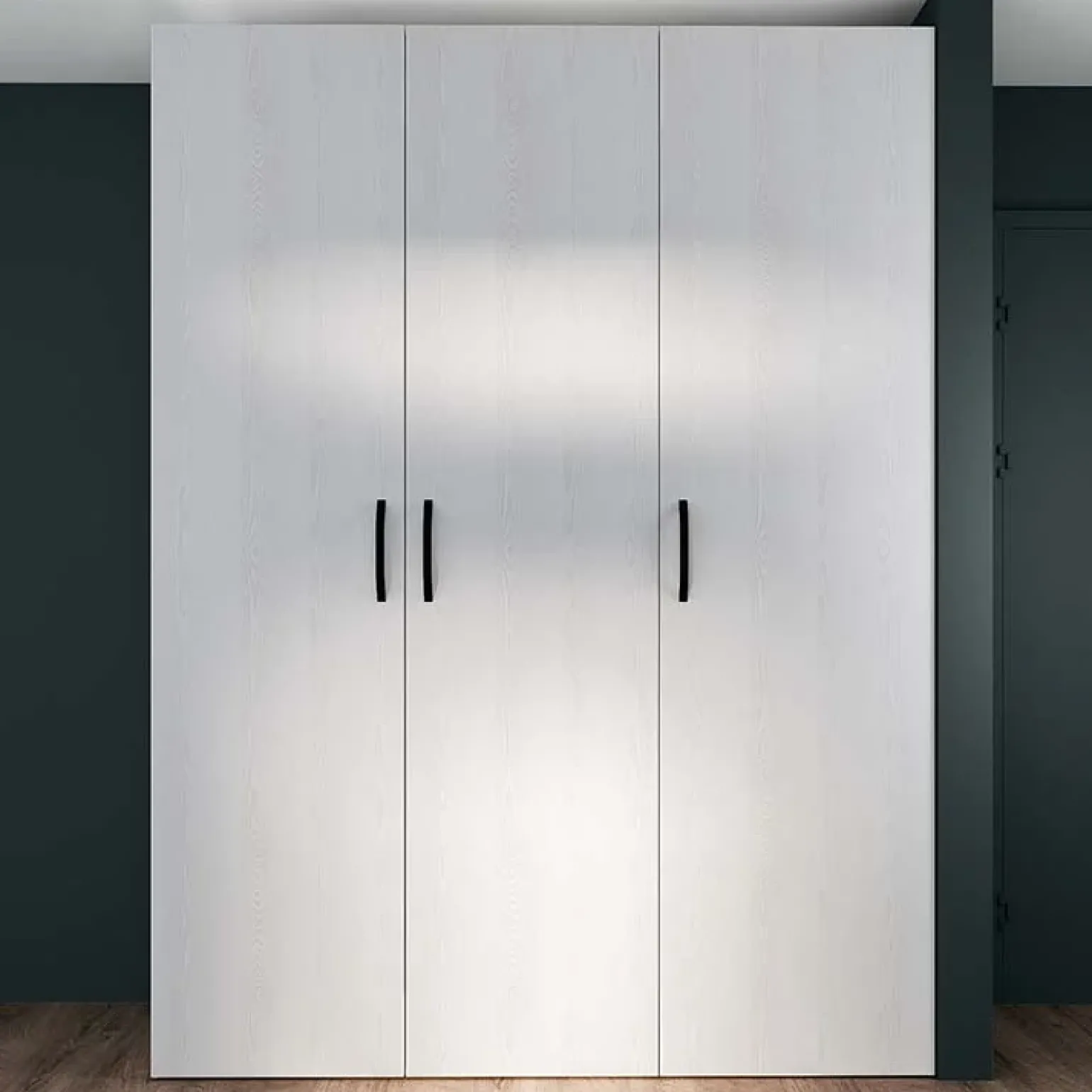 Armadio 170x228h cm 3 ante battenti moderno pino bianco Angara