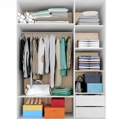 Armadio 170x228h cm 3 ante battenti moderno pino bianco Angara