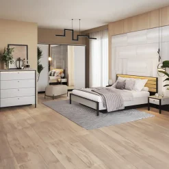 Armadio 250x215h cm 4 ante battenti con specchio con LED grigio nero Luna