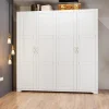 Armadio 203x206h cm 4 ante battenti stile classico bianco opaco Friuli