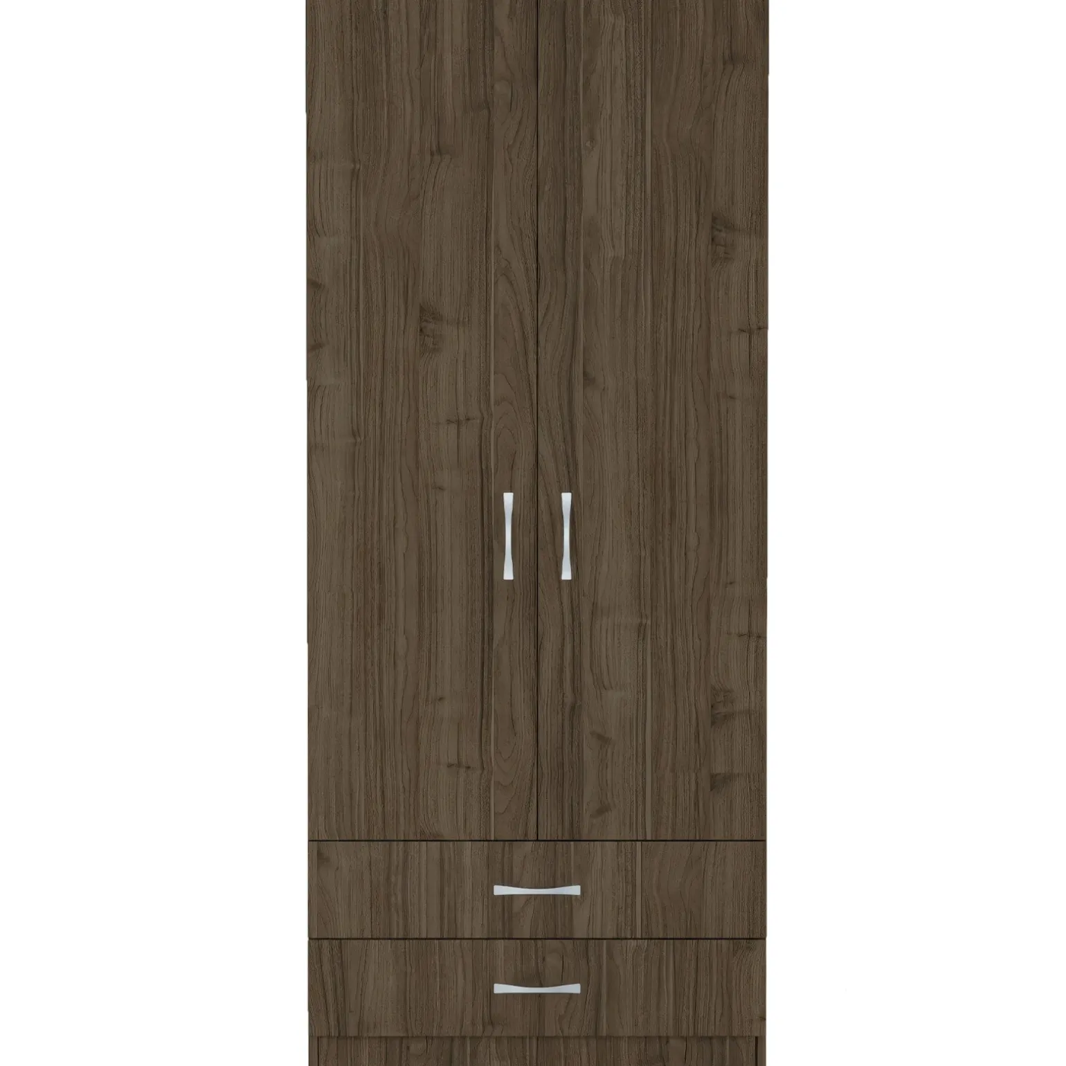 Armadio 80x191h cm 2 ante con cassetti moderno noce Carlino