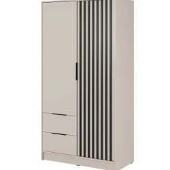 Armadio 105x200h cm 2 ante con cassetti beige cashmere Miller