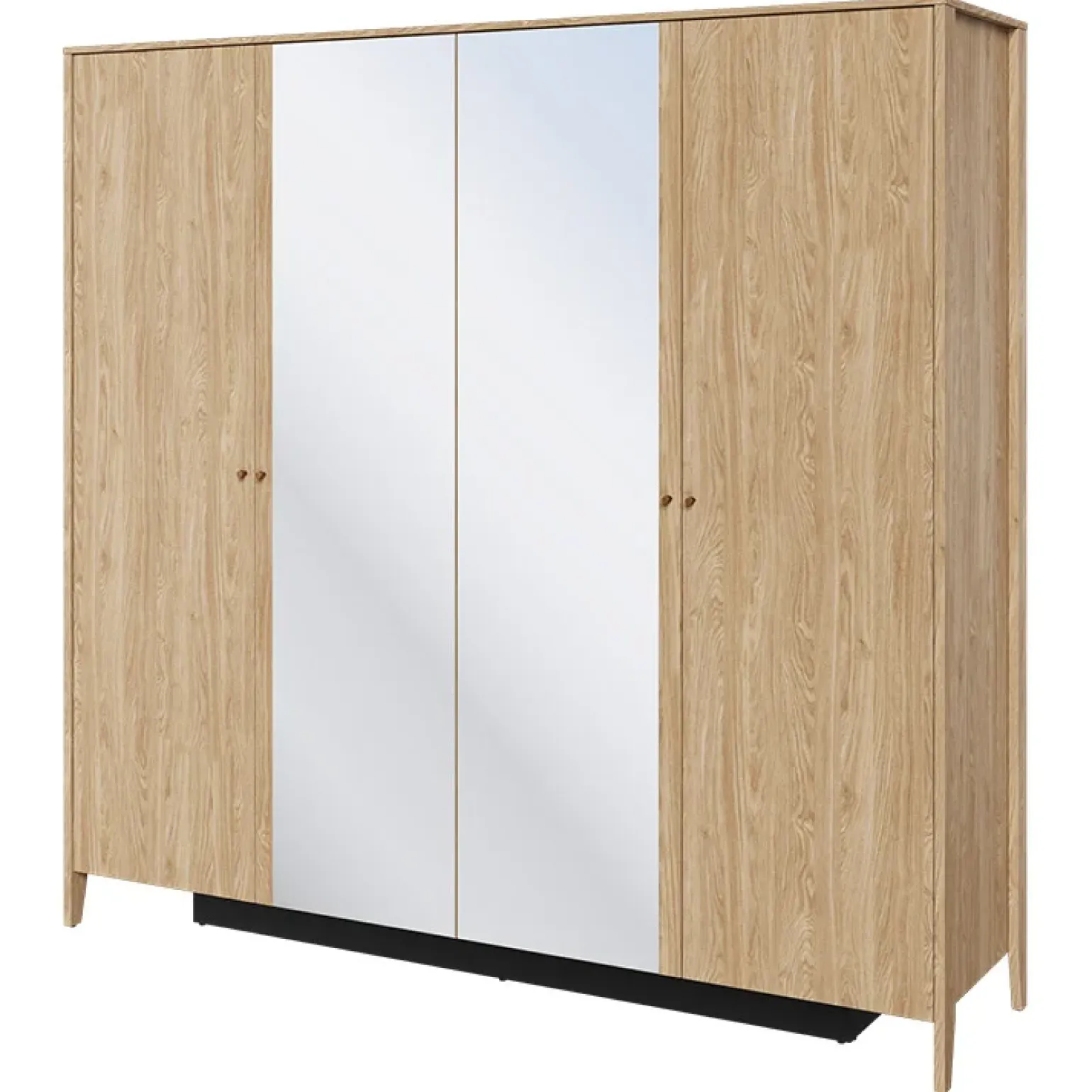 Armadio 220x216h cm 4 ante con specchio rovere Noor